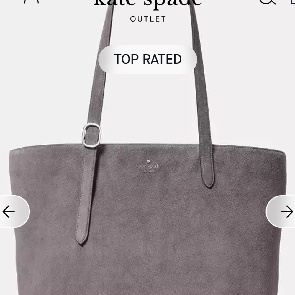 Kate Spade Gray Suede Tote - Large